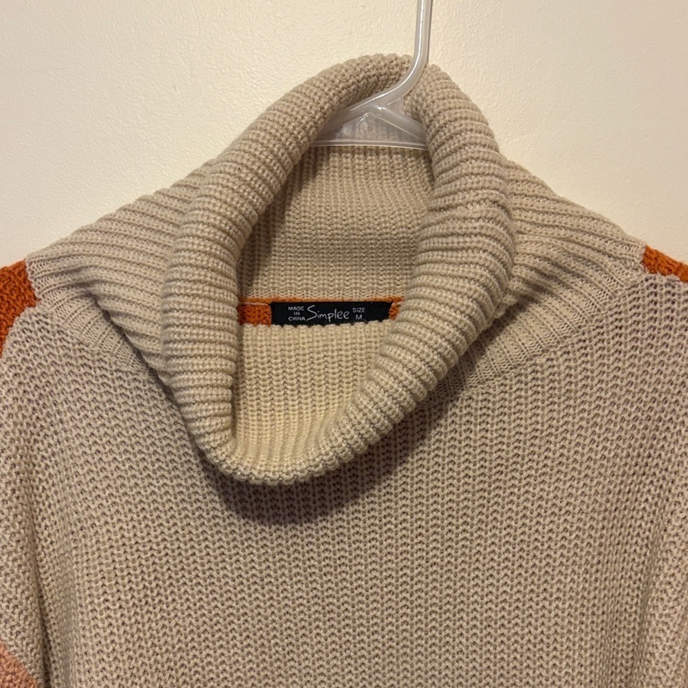 Cabincore Colorblock Turtleneck Sweater | Soft Girl | Scandi | Minimalist - Picture 4 of 7